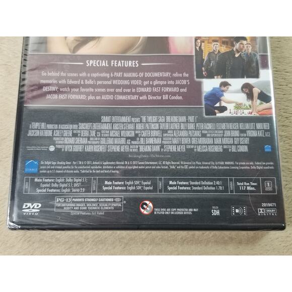 Twilight Saga Breaking Dawn 2 Disc DVD Part 1 NEW Sealed Dolby Digital 2011 - Picture 9 of 10